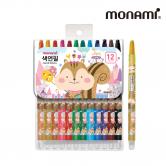모나미 모니주 샤프식 색연필 12색 핑크
